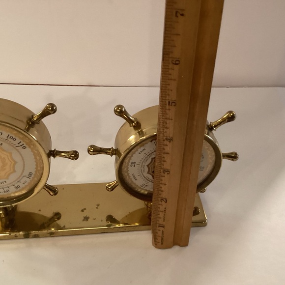 Solid Brass Thermometer / Barometer by Swift & Anderson, Boston Mass. - Picture 6 of 11